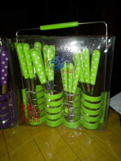 Rantangshop Sendok Fancy Polkadot Cutlery Set Garpu Makan Sendok Teh  Pisau Steak