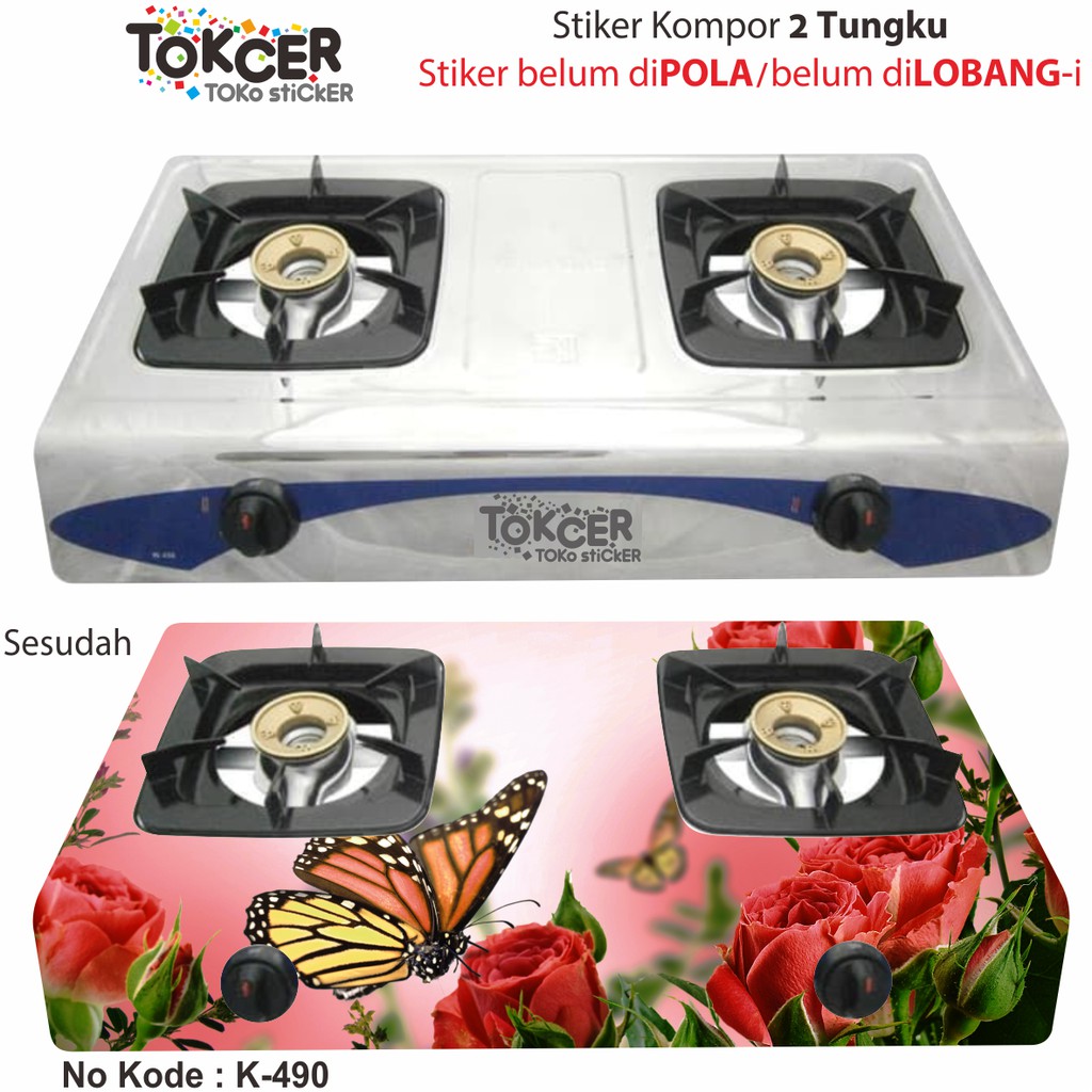 Stiker Kompor 2 Tungku KUPU-KUPU