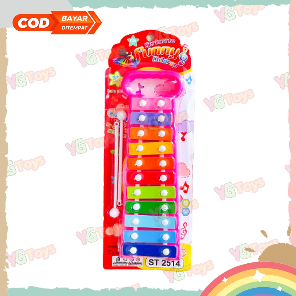 YGtoys Mainan Alat Musik Pukul Xylophone Anak Kids Music Toy Gamblang Edukasi Xilophone Kolintang Kulintang