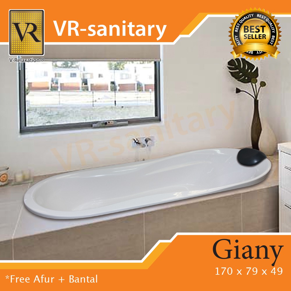 VR Bathtub Long Giany + Whirlpool Jacuzzi
