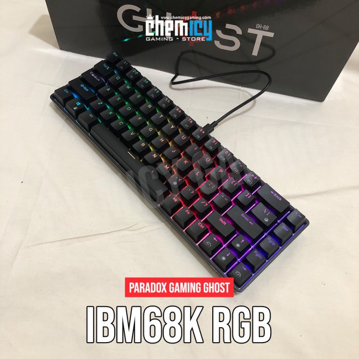 Paradox Gaming GHOST IBM68K RGB Mechanical Gaming Keyboard Black Case