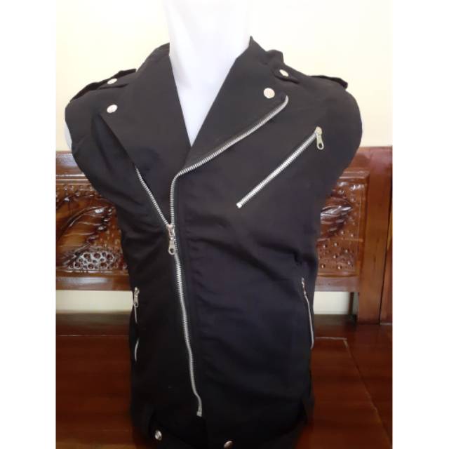 Wearpak Rompi Polos/jaket/double kerah/rompi/punk shop/lapak punk/rizqi street merchandise