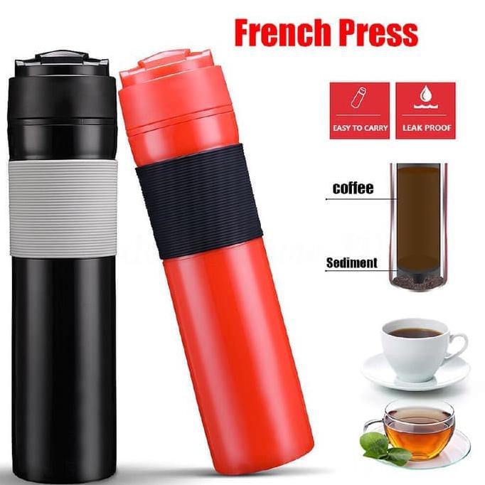 French Press Tumbler Mug Kopi French Press Portable Tea Maker Kopi Teh