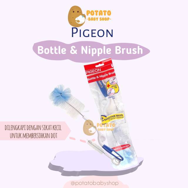 PIGEON Bottle &amp; Nipple Brush  / Sikat Botol &amp; Dot