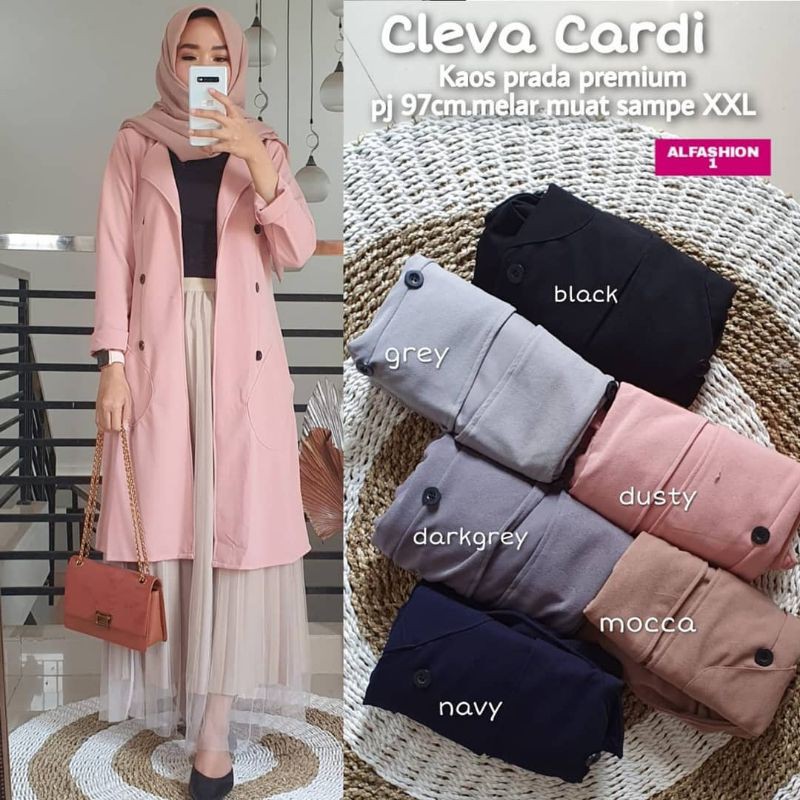 Cardigan Wanita Muslimah Kekinian Outer Cleva Cardi by Alfashion Solo-1