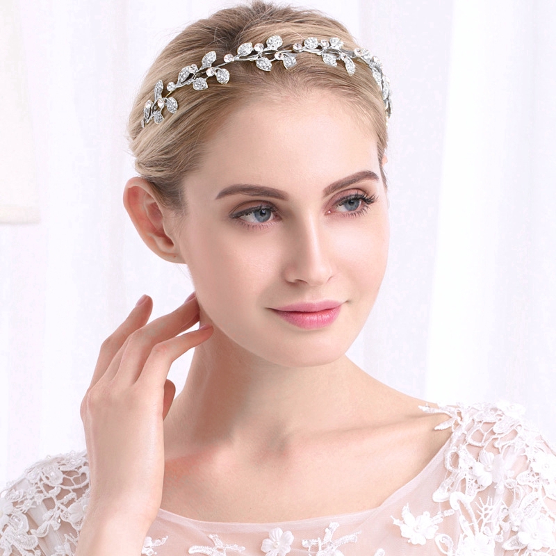 Bando Tiara Kristal Berlian Imitasi Warna Silver Untuk Pengantin/Ulang Tahun/Pernikahan