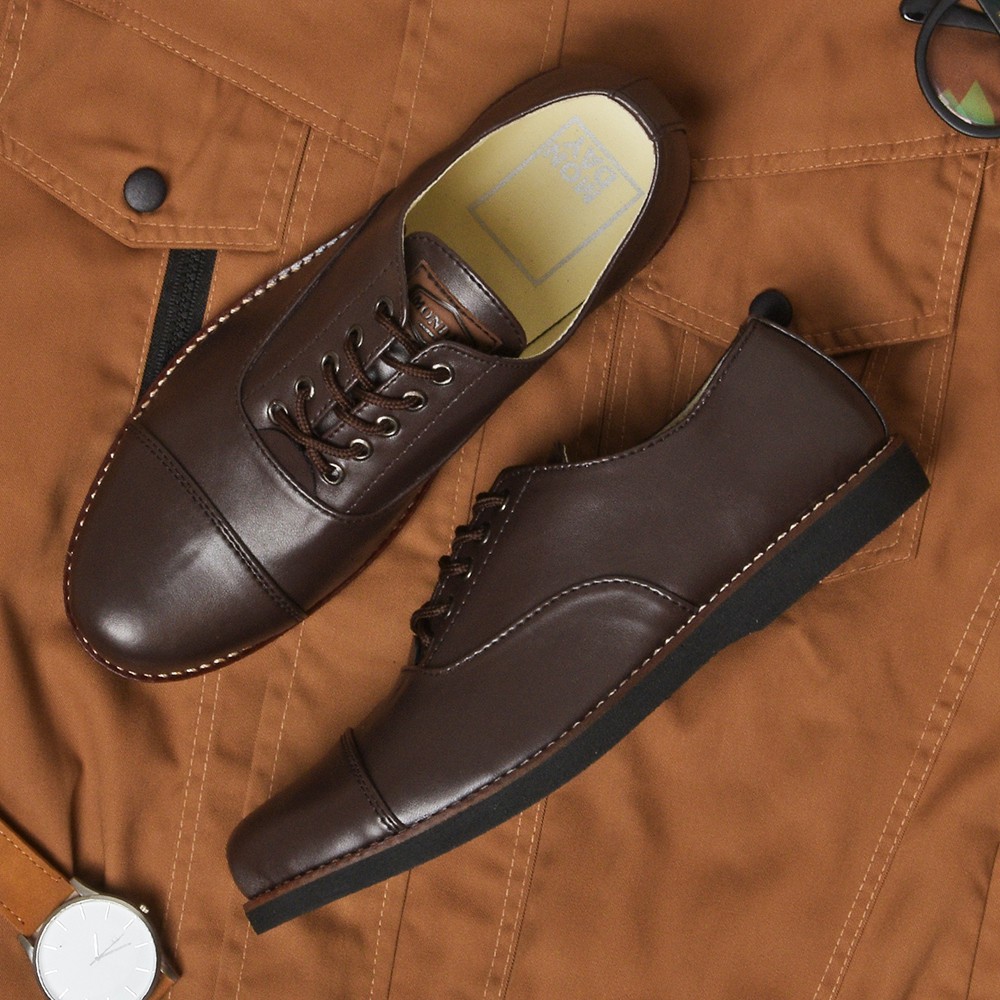 OXFORD BROWN |ManNeedMe x Monday| Sepatu Oxford Pria | Pantofel Formal