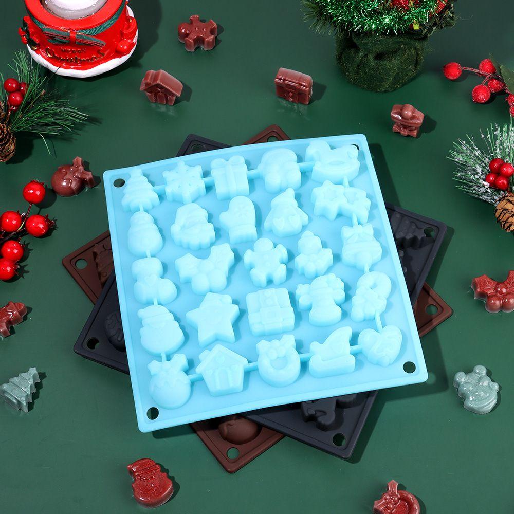 Solighter Ice Cube Tray Handmade Tema Natal Santa Claus Freeze