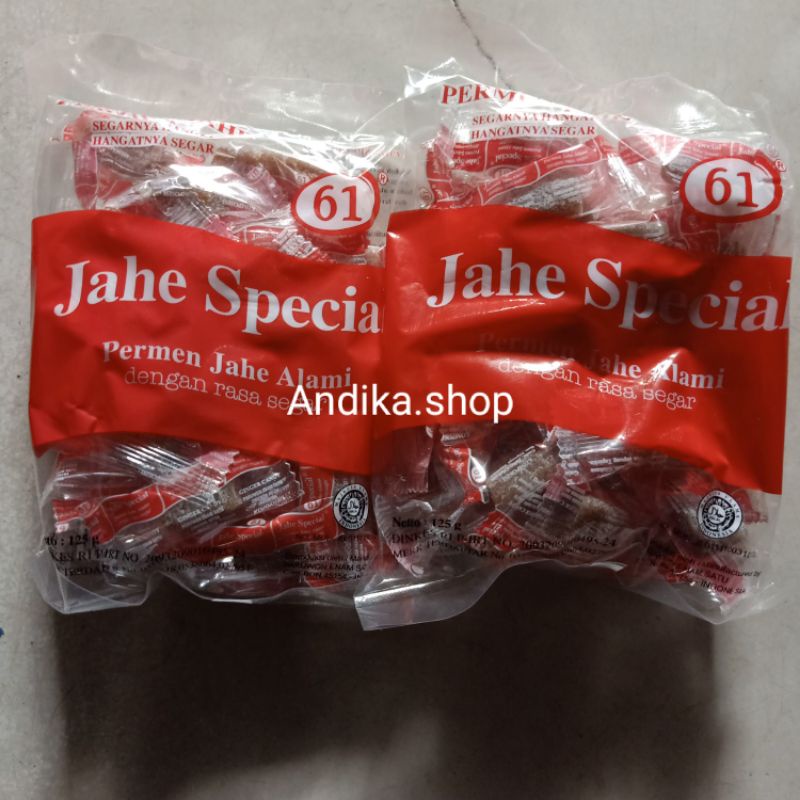 

permen jahe spesial 61 (permen jahe alami) kemasan bag 123gram