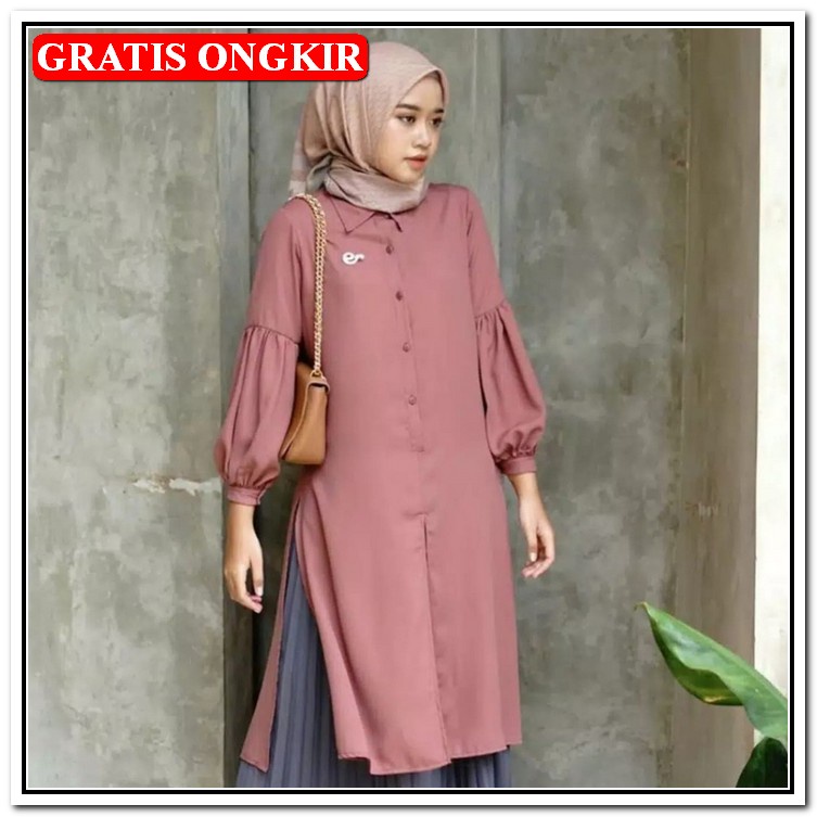 Terbaru Agrinta#4 Tunik Super Duper Jumbo Busui Kancing Cod - Dianara Long Tunik Muslim Wanita Premi