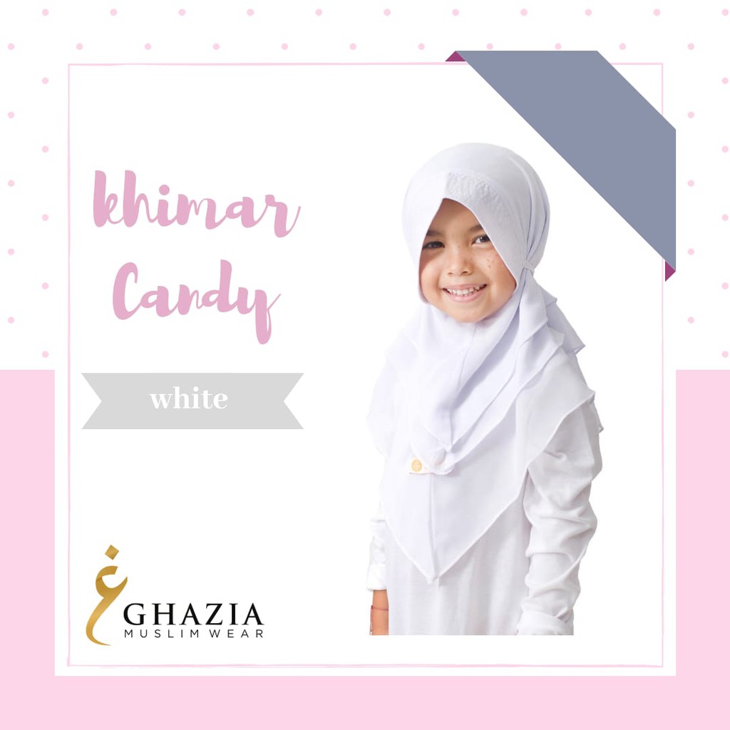 khimar anak Candy White Putih Ghazia
