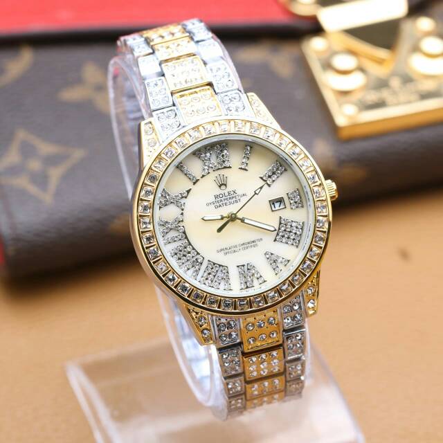 JAM TANGAN CEWEK/WANITA ROLEX DIAMOND KW SUPER RANTAI TERBARU ANTI AIR ELEGANT HARGA BERSAHABAT.