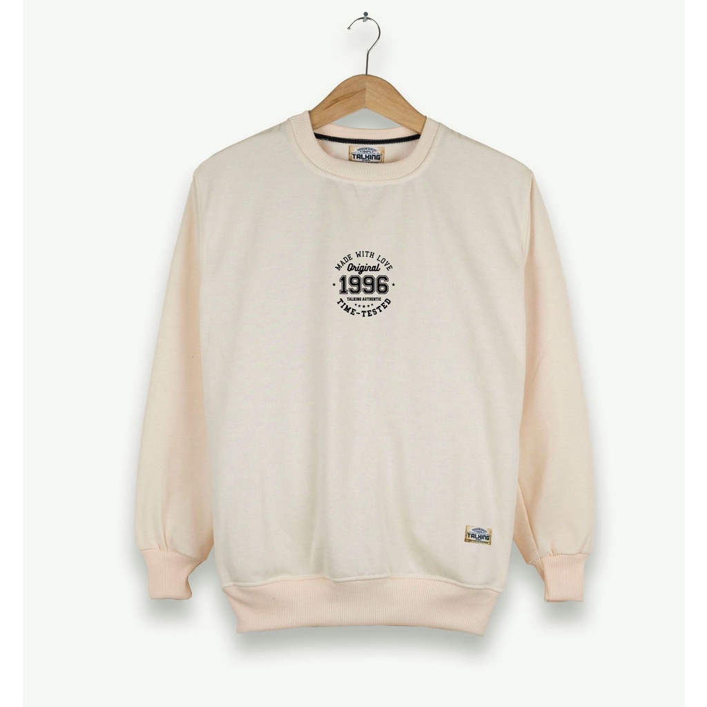 Sweater Hudi Suiter Pria Wanita Cream Crewneck Distro Pria Oversize Original Talking Authentic