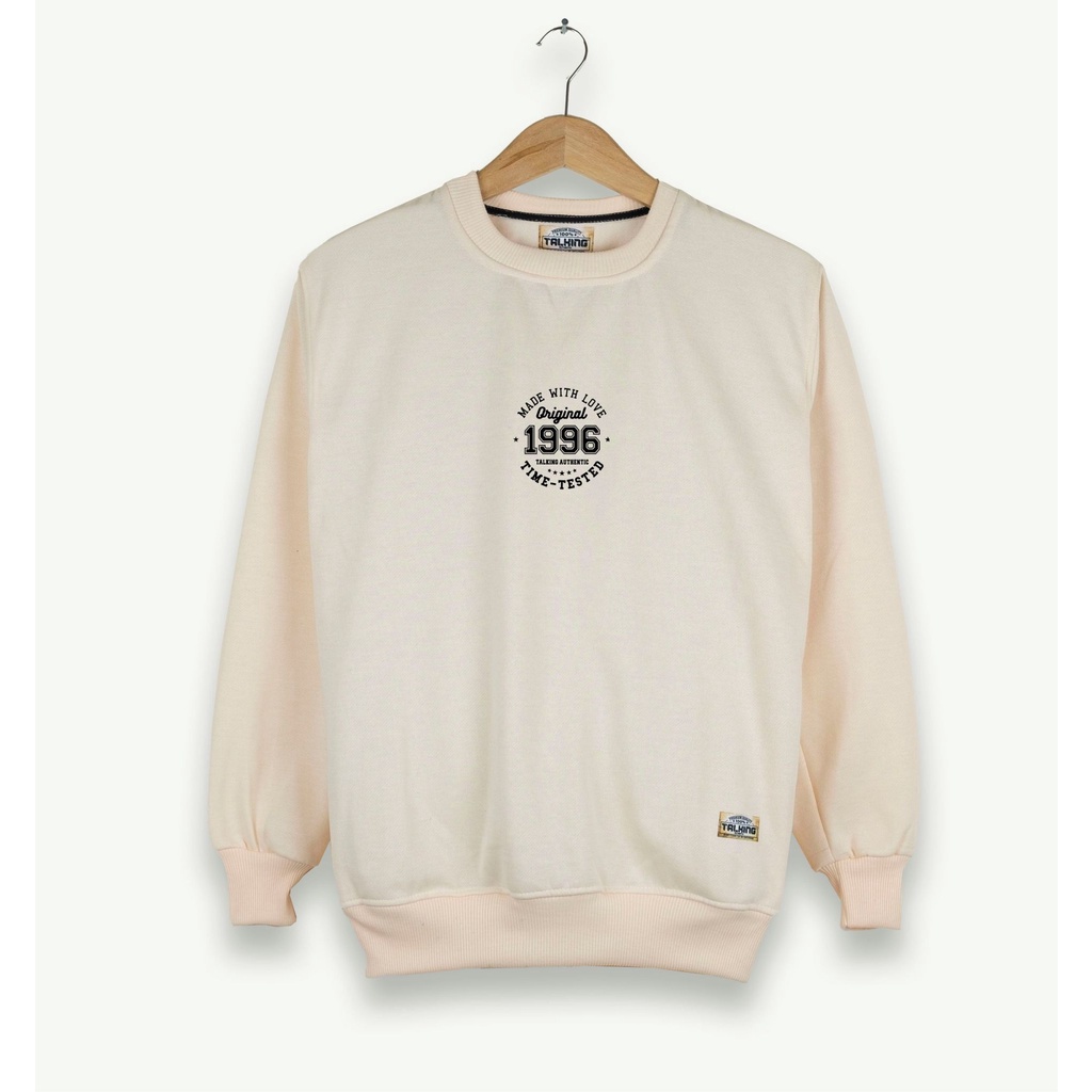 Sweater Hudi Suiter Pria Wanita Cream Crewneck Distro Pria Oversize Original Talking Authentic