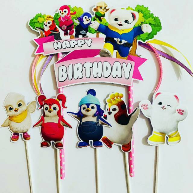 Badanamu Pink Ribbon Topper Cake Birthday / Hiasan Kue Ulang Tahun