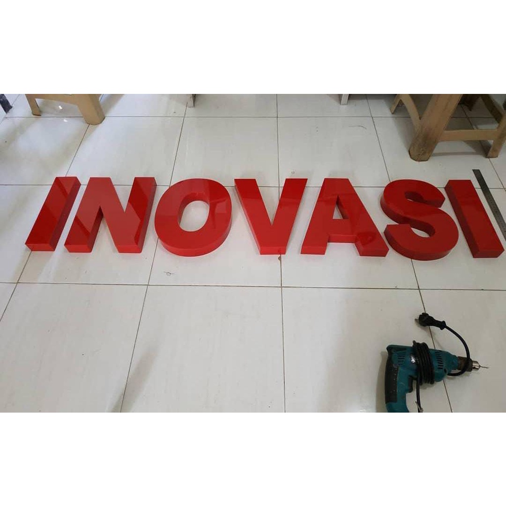 Huruf Timbul 3D Akrilik / Acrylic Non Led - Uk. 20 cm | Warna Akrilik