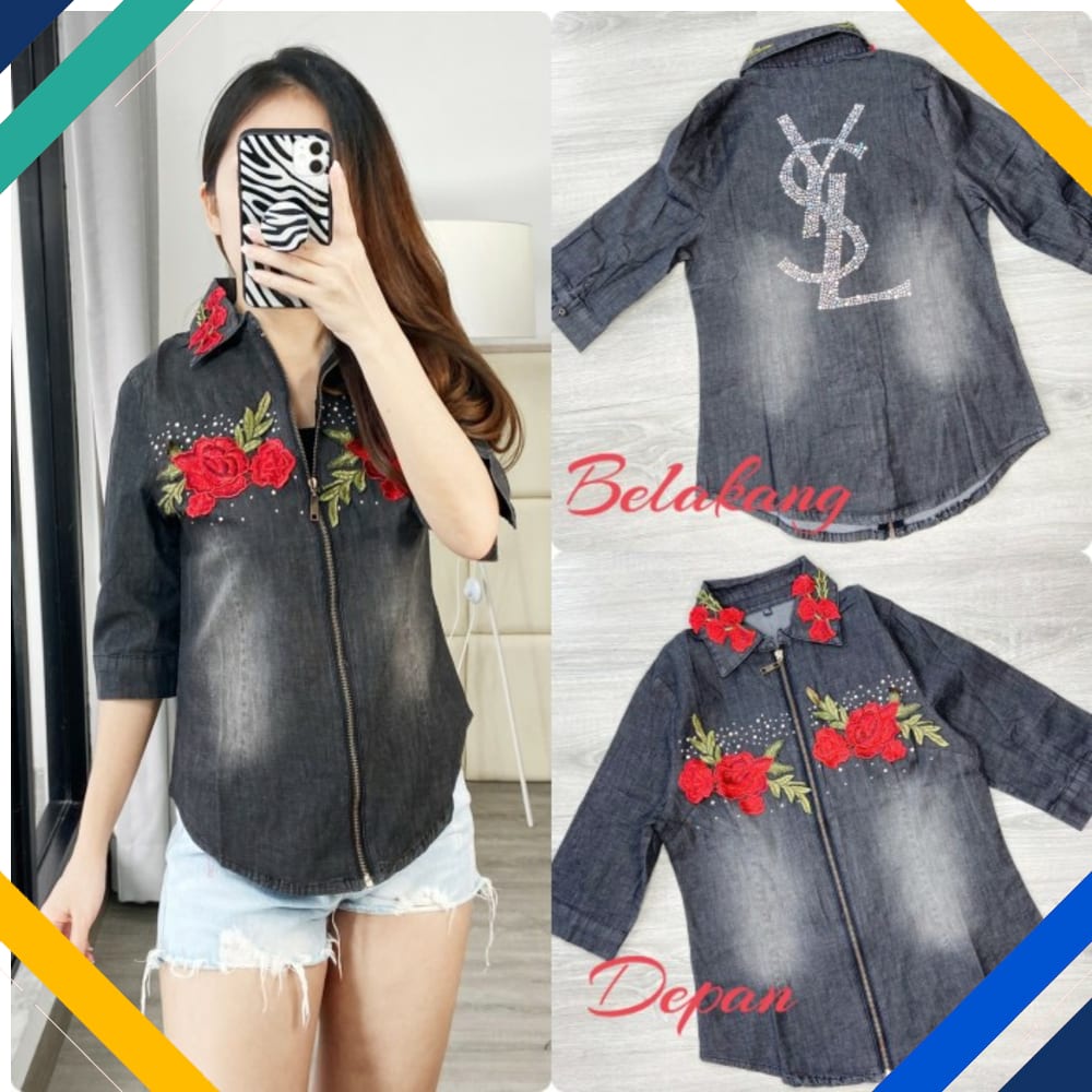 Kemej JeansYSL black Kekinian 0117 Premium UBV