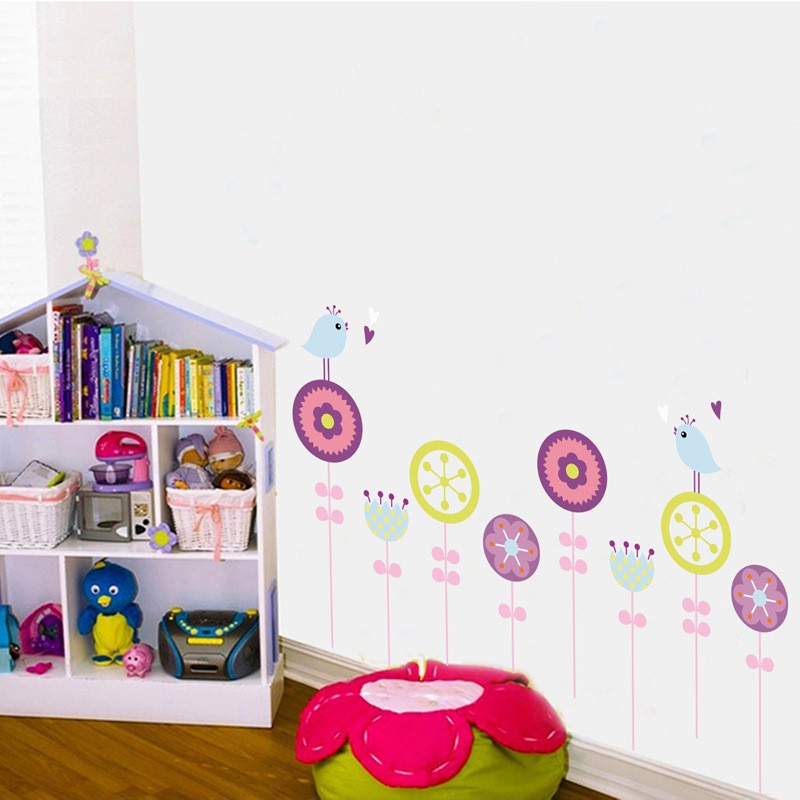 RELIZA WALL STICKER / STIKER DINDING RUMPUT BUNGA BULAT POLKADOT FLOWER JM8177 WALLSTICKER