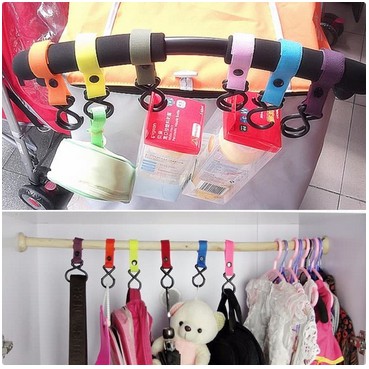 baby stroller hook gantungan mainan bayi velcro tali