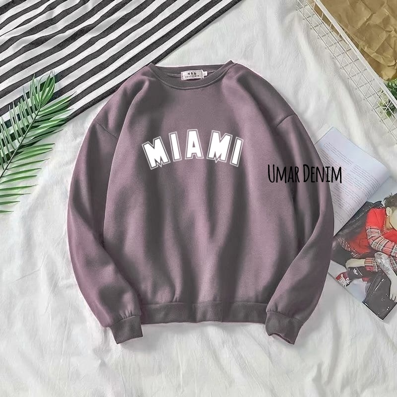 Outwear Sweater Wanita Motif Simpel Terbaru Bahan Fleece Tebal