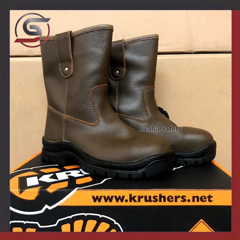 Sepatu Safety Krushers  Texas BROWN Original / Safety Shoes Krushers Texas Brown