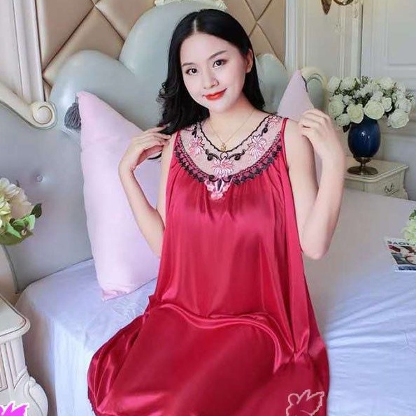 SUNZ FASHION - Daster Lingerie Sexy Jumbo Bordir Bunga LD120  PY325