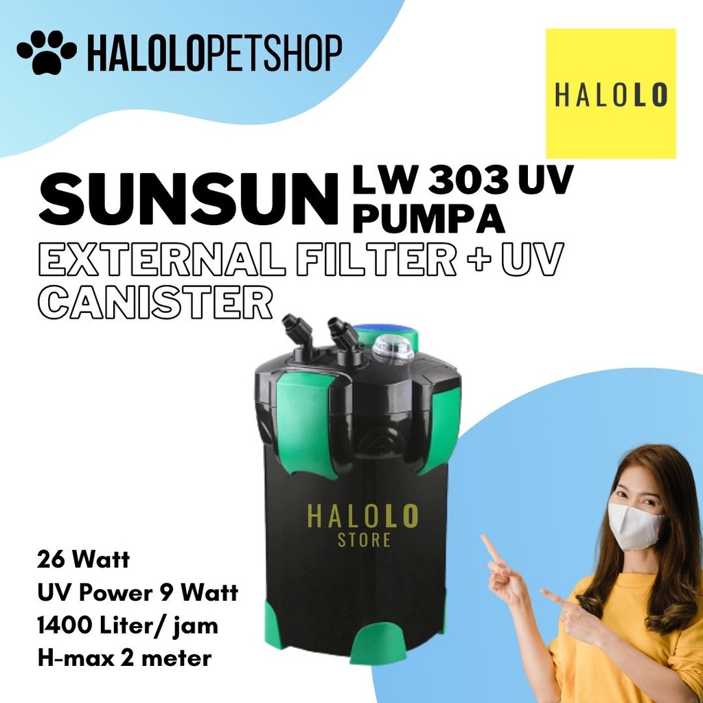 SUNSUN External Filter Canister LW 303 UV Pumpa Aquarium Aquascape