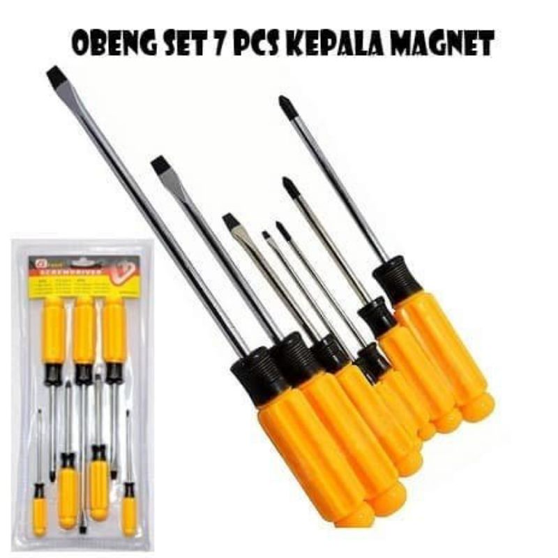 Obeng Set 7pcs Fatick Kepala Magnet  Screwdriver set 7 pcs