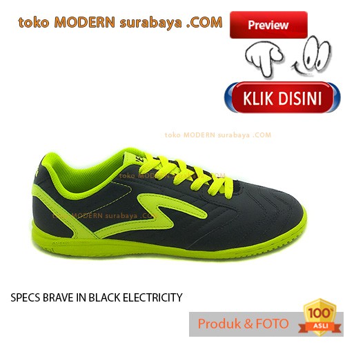 SPECS BRAVE IN BLACK ELECTRICITY sepatu olahraga futsal kets