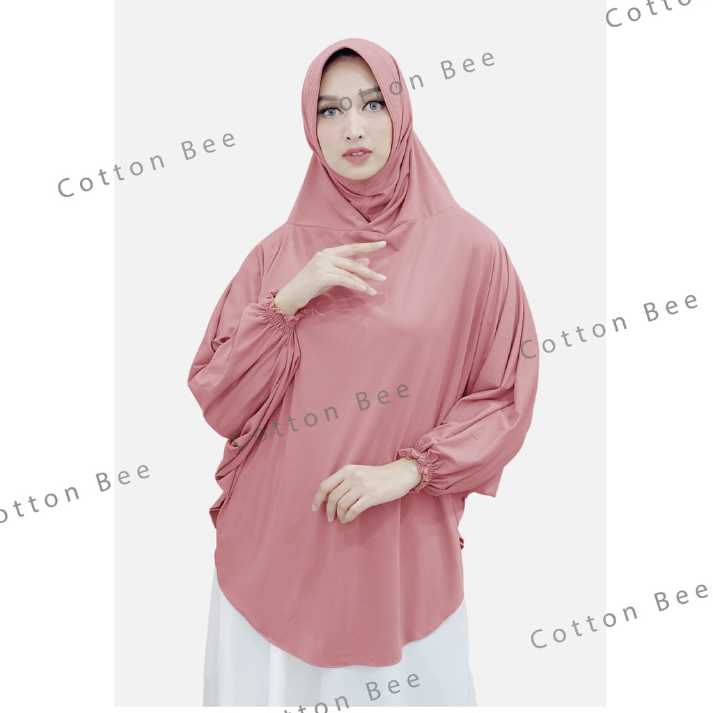 HIJAB KHIMAR BERGO LENGAN JERSEY/ JILBAB INSTAN LENGAN SYARI / BERGO TANGAN MURAH JERSEY TEBAL