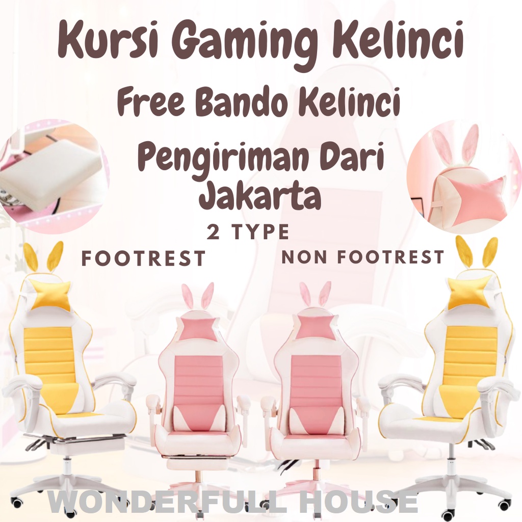 Bangku Gaming Kursi Gaming Kelinci Game Chair Kursi Kerja Hidrolik Kursi Gamers Kursi Live