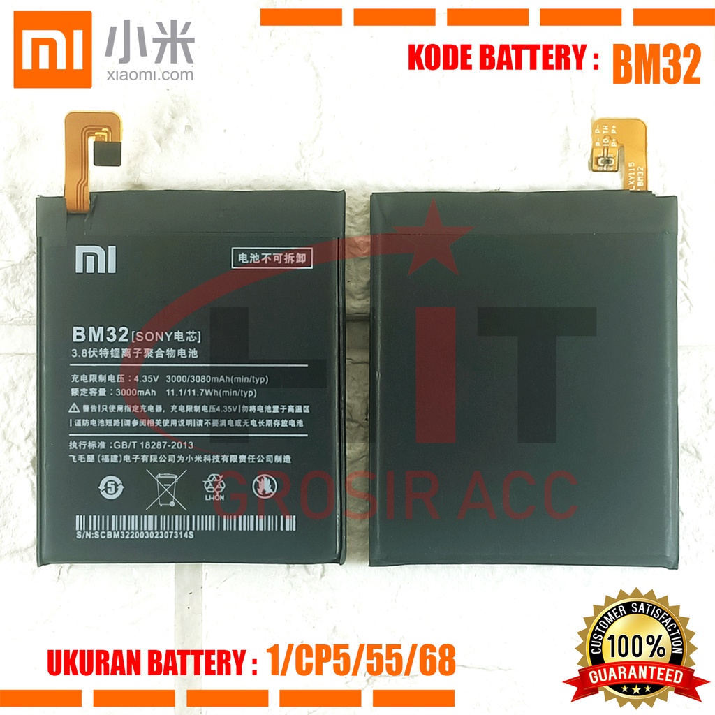 Baterai Battery Original XIAOMI BM32 , BM-32 ( Mi 4 , Mi4 )