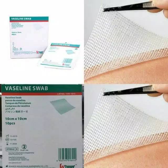 Vaseline swab 10x10cm