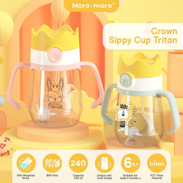 MORO-MORO CROWN SIPPY CUP TRITAN 240ML | BOTOL MINUM ANAK | GELAS BAYI