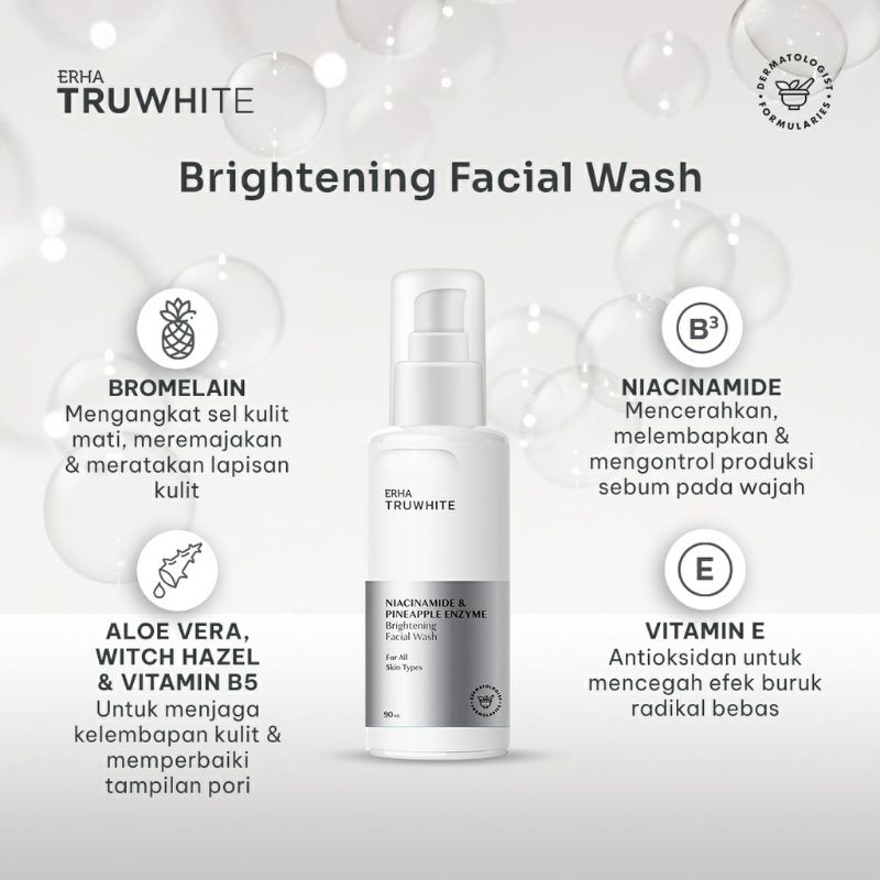 ERHA Truwhite Brightening Facial Wash 90 ml - Sabun Pencerah Wajah ~ ORIGINAL 100%