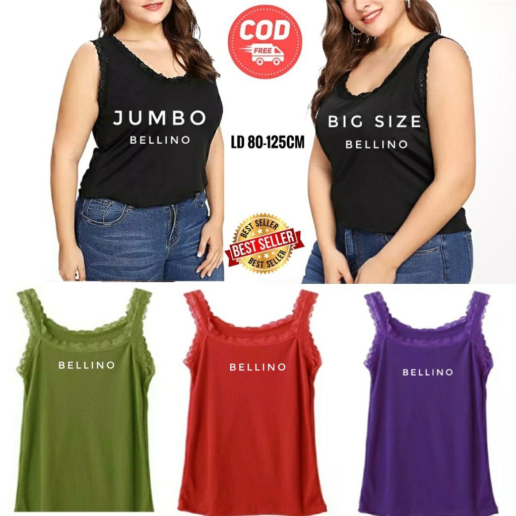 Kamisol Renda Jumbo Wanita Super Soft Fit XXL Camisol Renda Jumbo Viorano Tank Top Singlet Camisole Wanita Tanktop Big Size Super Soft Kaos Dalaman Tangtop Ukuran Besar Tang top Pakaian Dalam
