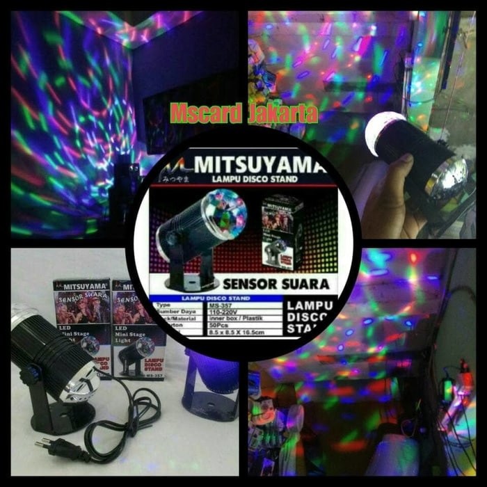 LAMPU DISCO STAND SENSOR SUARA LAMPU DISCO ROTATING MITSUYAMA MS 357