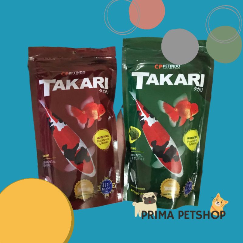 TAKARI 100gr 100 gr FISH FOOD MAKANAN IKAN WARNA MERAH DAN HIJAU