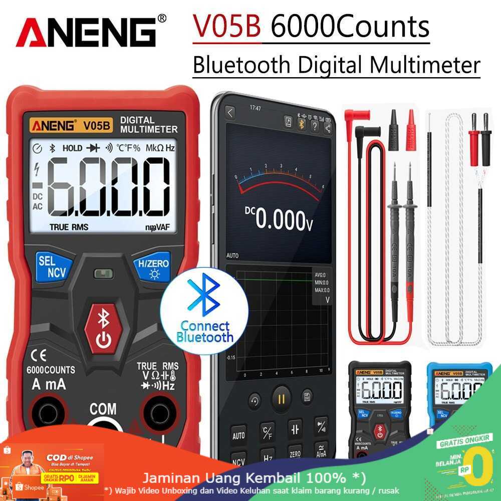 (BISA COD) RVOSTR ANENG Digital Bluetooth Multimeter Voltage Tester - V05B