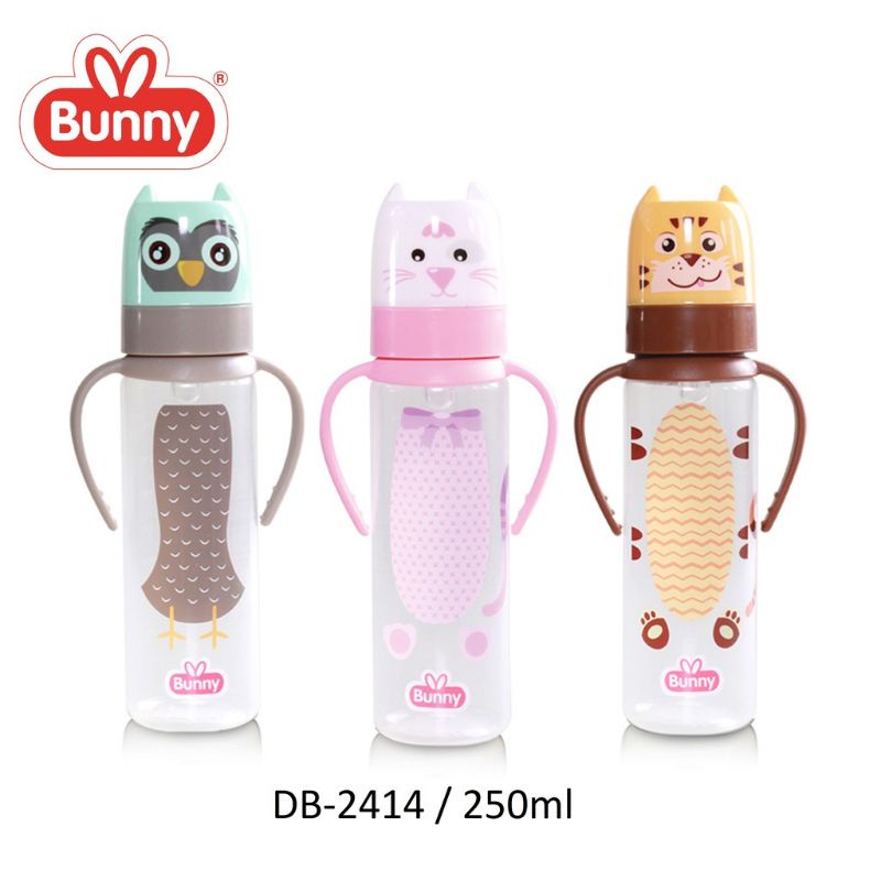 BUNNY CHARACTER FEEDING BOTTLE BOTOL SUSU WITH HANDLE 120 ML &amp; 250 ML