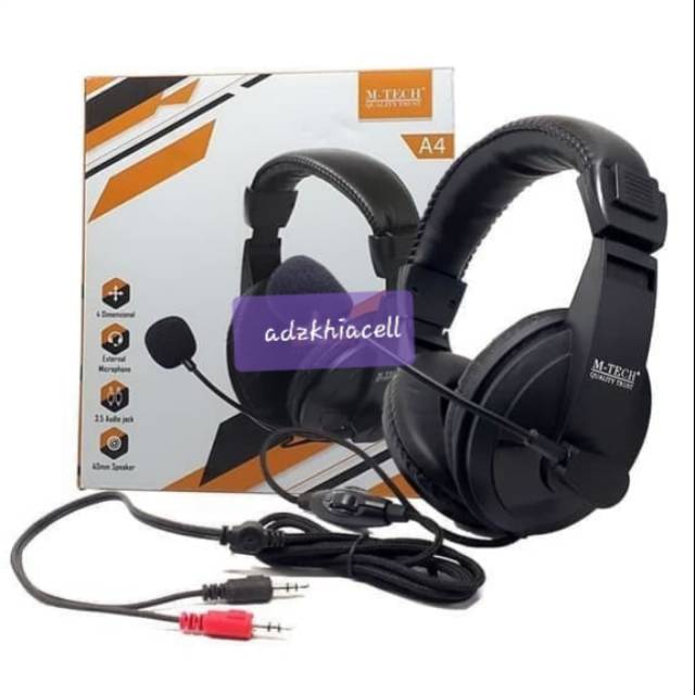 Headset Gaming M Tech A4 Jack 3.5mm Mtech Headphone