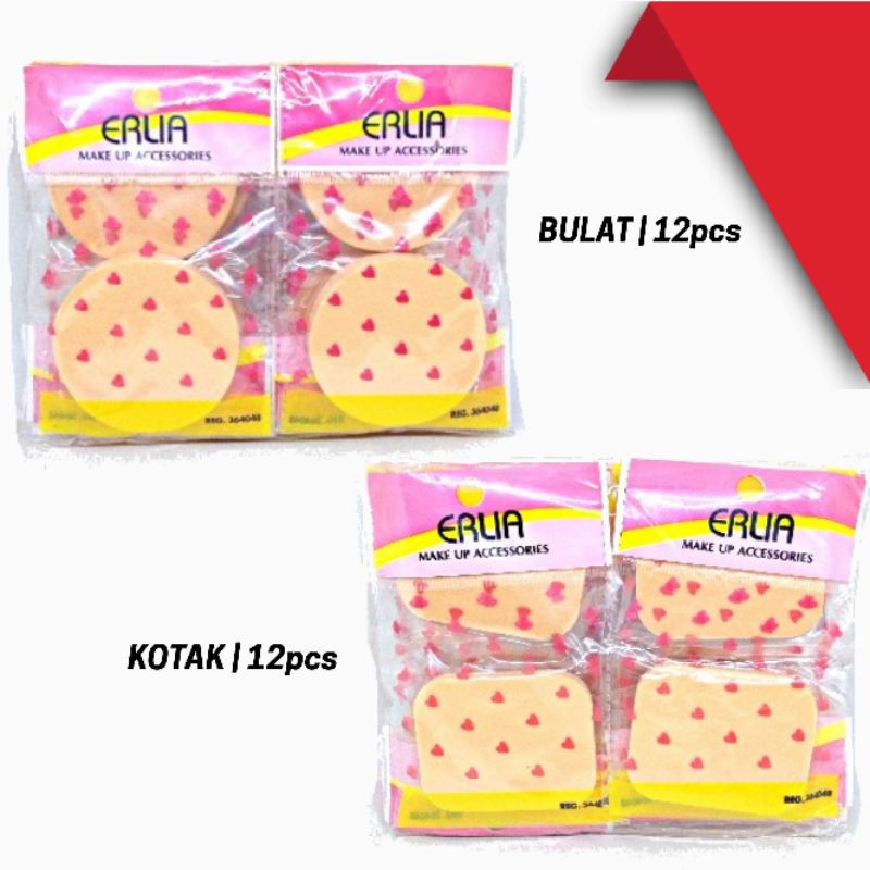 Spons Bedak 12pcs | Alat Kecantikan Spon Erlia grosir