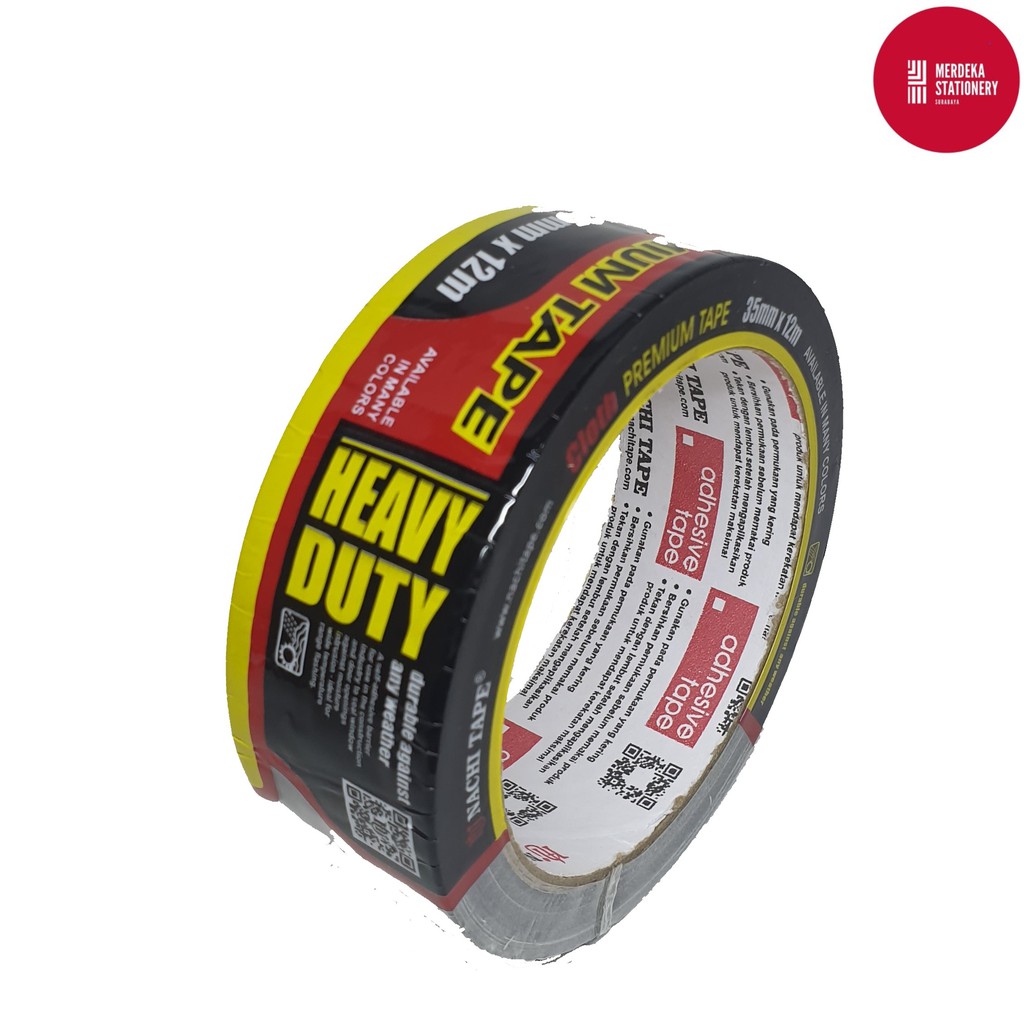 

Isolasi/Solatip/Lakban Kain Nachi Premium Tape Hitam 1,5"/35mm x 12 m