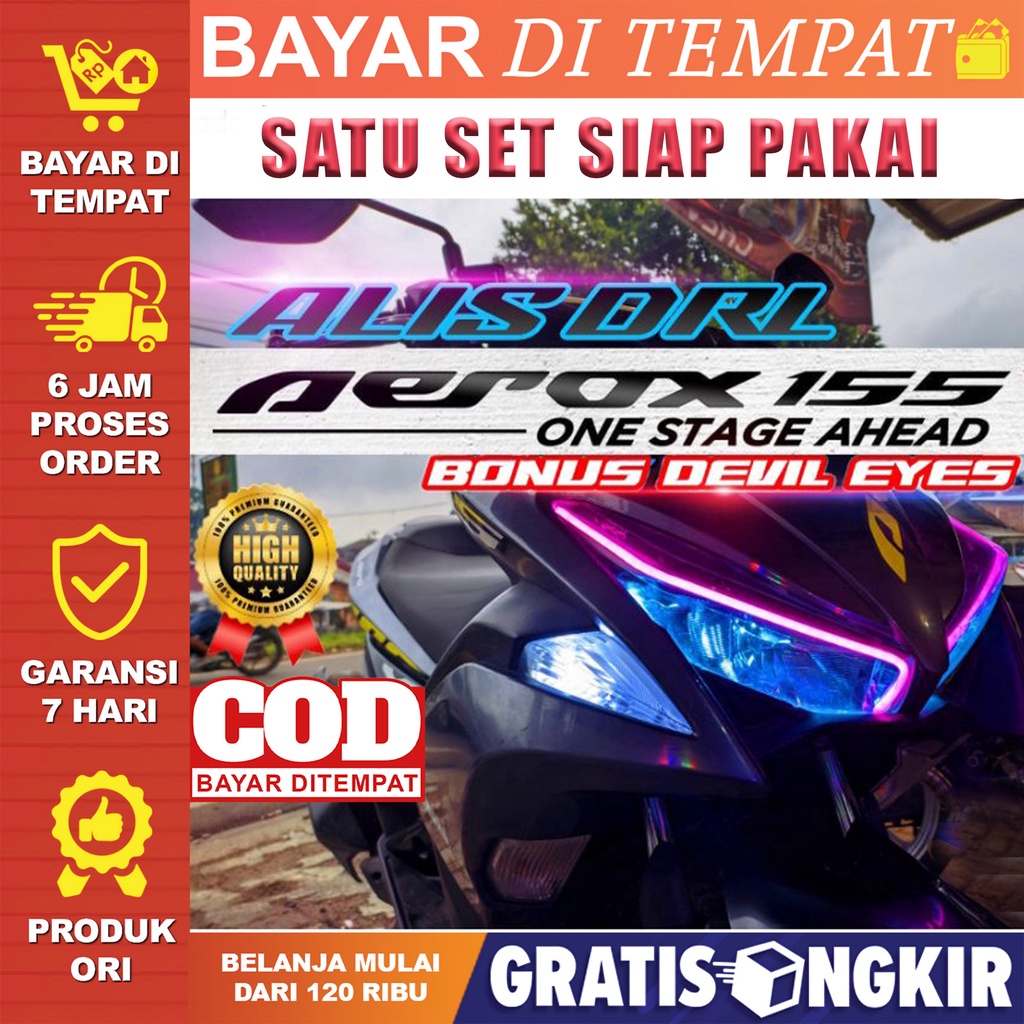 LAMPU LED ALIS AEROX 155 V 2 BONUS DEVIL EYES LAMPU SENJA AEROX OLD 155 LAMPU SENJA LED MOTOR AEROX 