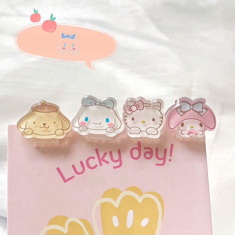 Agustina Women Hair Claws Aksesoris Rambut Manis Kuromi Kitty Cat Cinnamoroll Akrilik Kecil Ponytail Holder