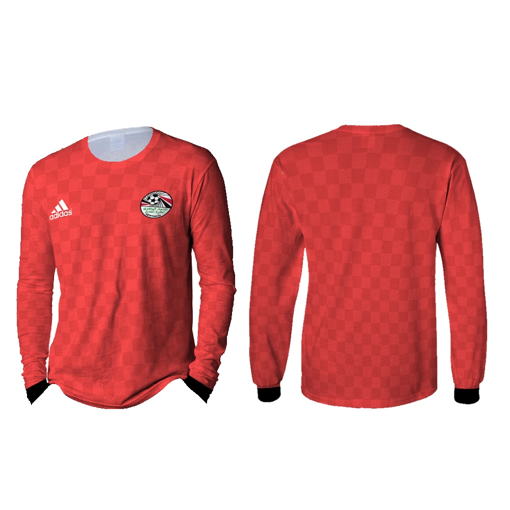 Kaos Long Sleeve Pria Jersey Mesir Terbaru - Kaos T-Shirt Pria Jersey Mesir Fullprint Murah