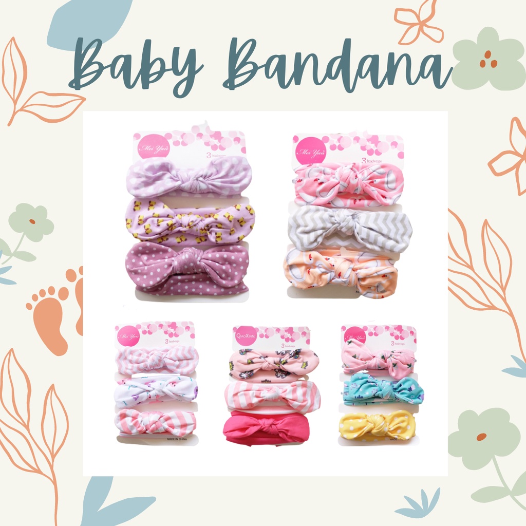 MBSS Baby HEADBAND MOTIF 3 in 1 Bandana Bando Pita Bayi Anak