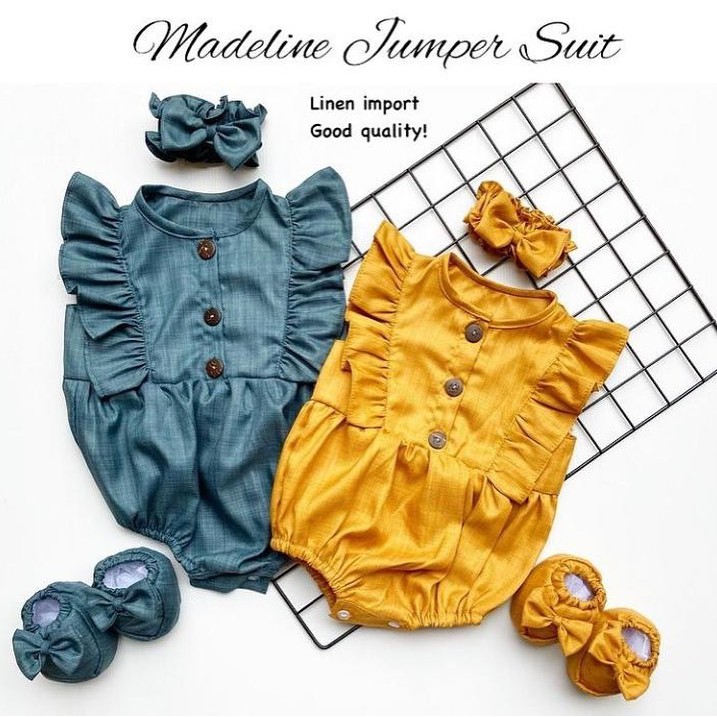 MADELINE / CELLY SCARLETTE JUMPER Baju setelan jumper bandana sepatu pergi lucu fashion anak bayi perempuan TERLARIS