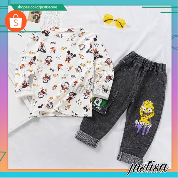 Promo !! Setelan anak laki-laki import / Setelan anak cowok / Setelan beach mickey donald ukuran 1-4 tahun