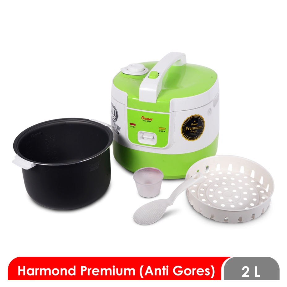 Rice Cooker Magic Com Cosmos Harmond Anti Gores 2 Liter CRJ-6288 / CRJ 6288 R G B - Merah Hijau Biru